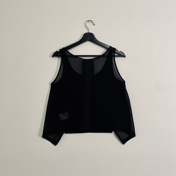 BIK BOK Scandi Brand Cropped Swing Mesh Panel Tank Top (Black, XS) - Picture 5 of 5
